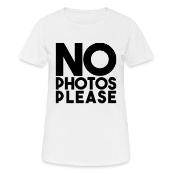 Citation de photo Pas de photo s'il vous plaît - T-shirt respirant Femme - blanc - Devant - AI Model Female 172 dark (172cm)