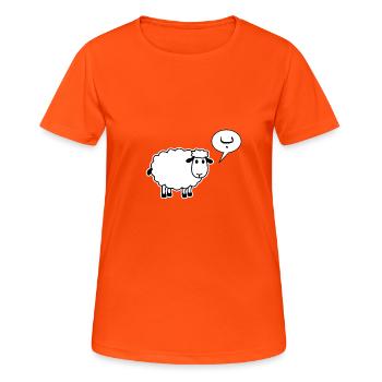 Das Schaf sagt Ba - Frauen T-Shirt atmungsaktiv - Neonorange - Vorne - AI Model Female 172 dark (172cm)