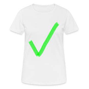 Green Check Mark Correct Sign Correction Hook - Women's Breathable T-Shirt - white - Front - AI Model Female 172 dark (172cm)