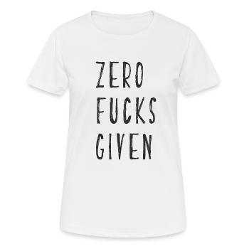 zero fucks given - T-shirt respirant Femme - blanc - Devant - AI Model Female 172 dark (172cm)
