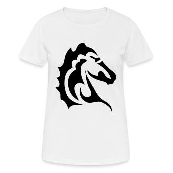 Stammes-Pferdekopf 1 - Frauen T-Shirt atmungsaktiv - Weiß - Vorne - AI Model Female 172 dark (172cm)