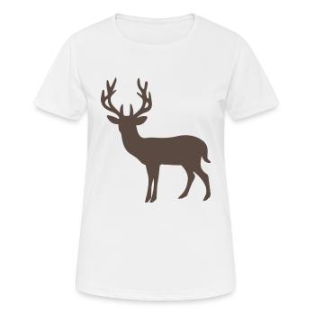 black forest Hirsch Schwarzwald Geweih Jagd J - Frauen T-Shirt atmungsaktiv - Weiß - Vorne - AI Model Female 172 dark (172cm)