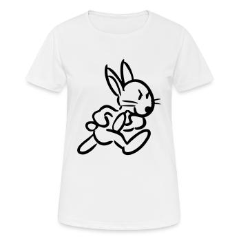 Laufender Hase - Frauen T-Shirt atmungsaktiv - Weiß - Vorne - AI Model Female 172 dark (172cm)