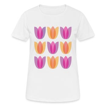 tulipes - T-shirt respirant Femme - blanc - Devant - AI Model Female 172 dark (172cm)