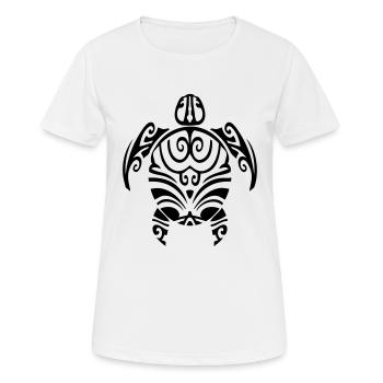 sea turtle tribal tattoo polynesian maori style - Women's Breathable T-Shirt - white - Front - AI Model Female 172 dark (172cm)