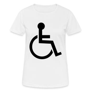 rollstuhl - Frauen T-Shirt atmungsaktiv - Weiß - Vorne - AI Model Female 172 dark (172cm)