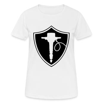 presslufthammer_schild - Frauen T-Shirt atmungsaktiv - Weiß - Vorne - AI Model Female 172 dark (172cm)