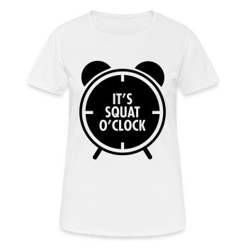 It's Squat O'Clock - Frauen T-Shirt atmungsaktiv - Weiß - Vorne - AI Model Female 172 dark (172cm)