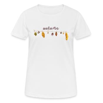 Herbst - Frauen T-Shirt atmungsaktiv - Weiß - Vorne - AI Model Female 172 dark (172cm)