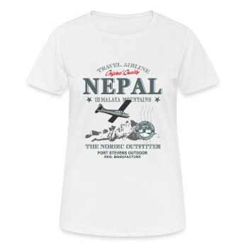 Nepal - Frauen T-Shirt atmungsaktiv - Weiß - Vorne - AI Model Female 172 dark (172cm)