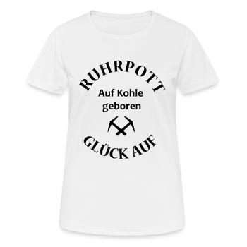 Ruhrpott Glück auf - Frauen T-Shirt atmungsaktiv - Weiß - Vorne - AI Model Female 172 dark (172cm)