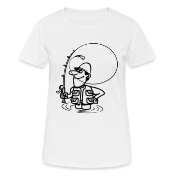 le plaisir de la pêche - T-shirt respirant Femme - blanc - Devant - AI Model Female 172 dark (172cm)