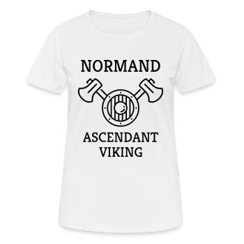 Normandie / Normand / Normande / France - T-shirt respirant Femme - blanc - Devant - AI Model Female 172 dark (172cm)