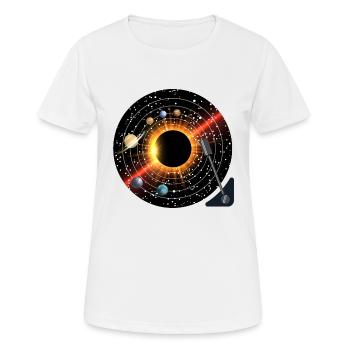Planets Record - Women's Breathable T-Shirt - white - Front - AI Model Female 172 dark (172cm)