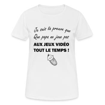 je suis la preuve que papa body bébé humour drôles - T-shirt respirant Femme - blanc - Devant - AI Model Female 172 dark (172cm)