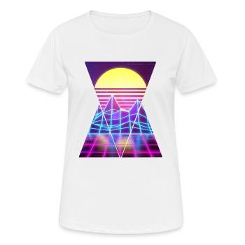 80er Retro - Frauen T-Shirt atmungsaktiv - Weiß - Vorne - AI Model Female 172 dark (172cm)