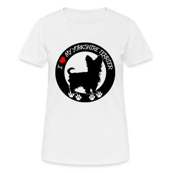 Yorkshire Dog Funny Graphic - Women's Breathable T-Shirt - white - Front - AI Model Female 172 dark (172cm)