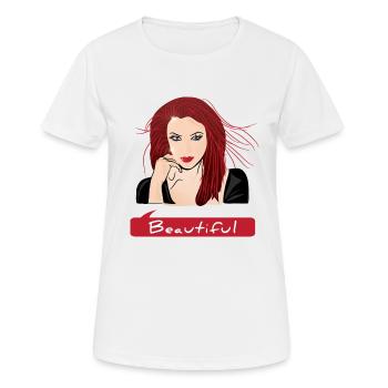 Schön - Dame mit roten Haaren - Frauen T-Shirt atmungsaktiv - Weiß - Vorne - AI Model Female 172 dark (172cm)