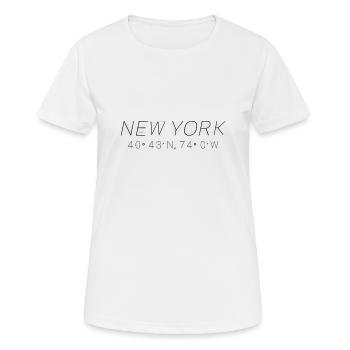 Coordonnées de New York - T-shirt respirant Femme - blanc - Devant - AI Model Female 172 dark (172cm)