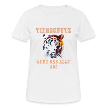 Tierschutz, Tierschützer, Umweltaktivist, Veganer - Frauen T-Shirt atmungsaktiv - Weiß - Vorne - AI Model Female 172 dark (172cm)