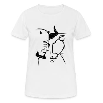 Bull and devil - Women's Breathable T-Shirt - white - Front - AI Model Female 172 dark (172cm)