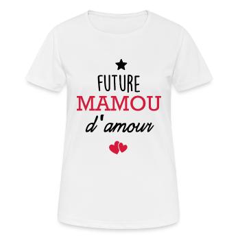 future mamou d'amour - T-shirt respirant Femme - blanc - Devant - AI Model Female 172 dark (172cm)