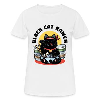 black cat ramen - T-shirt respirant Femme - blanc - Devant - AI Model Female 172 dark (172cm)