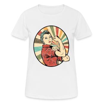 women power - Women's Breathable T-Shirt - white - Front - AI Model Female 172 dark (172cm)