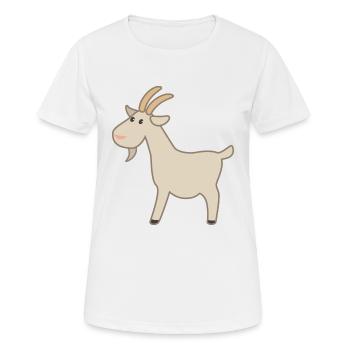 Chèvre - T-shirt respirant Femme - blanc - Devant - AI Model Female 172 dark (172cm)