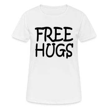 Free hugs - T-shirt respirant Femme - blanc - Devant - AI Model Female 172 dark (172cm)