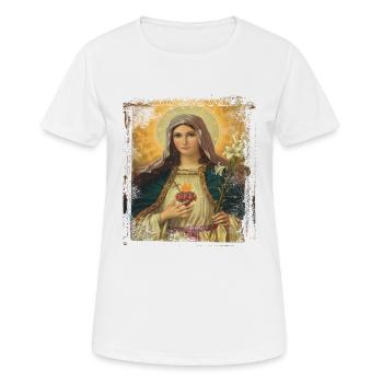 Jésus Marie Sainte Marie - T-shirt respirant Femme - blanc - Devant - AI Model Female 172 dark (172cm)