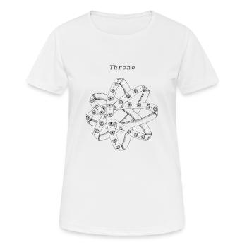 Thron Engel Throne Ophanim Tusche Illustration - Frauen T-Shirt atmungsaktiv - Weiß - Vorne - AI Model Female 172 dark (172cm)