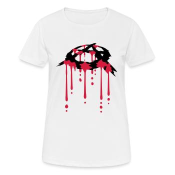 Goutte de symbole d'anarchie de sang - T-shirt respirant Femme - blanc - Devant - AI Model Female 172 dark (172cm)
