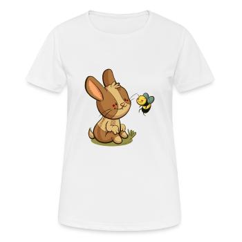 Rabbit and Bee - Women's Breathable T-Shirt - white - Front - AI Model Female 172 dark (172cm)