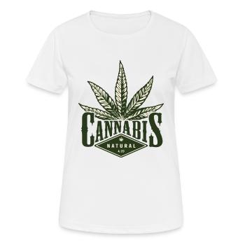 Cannabis Logo Natural 420 - Frauen T-Shirt atmungsaktiv - Weiß - Vorne - AI Model Female 172 dark (172cm)