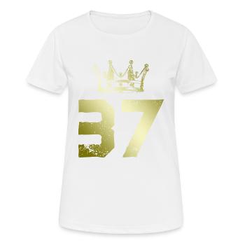 37 Couronne numérique - T-shirt respirant Femme - blanc - Devant - AI Model Female 172 dark (172cm)