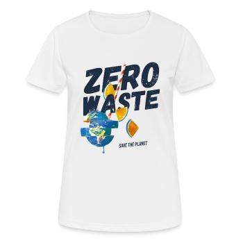 Zero waste, planet B - Frauen T-Shirt atmungsaktiv - Weiß - Vorne - AI Model Female 172 dark (172cm)