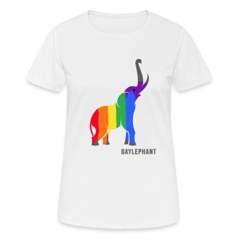 Éléphant LGBT LGBTQ arc-en-ciel gay-pride gaylephant - T-shirt respirant Femme - blanc - Devant - AI Model Female 172 dark (172cm)