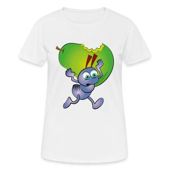Fourmi pourpre avec un fruit de poire - T-shirt respirant Femme - blanc - Devant - AI Model Female 172 dark (172cm)