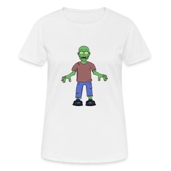 Zombie effrayé - T-shirt respirant Femme - blanc - Devant - AI Model Female 172 dark (172cm)