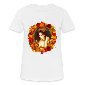 Fantasy-Kunst Herbst-Königin - Frauen T-Shirt atmungsaktiv - Weiß - Vorne - AI Model Female 172 dark (172cm)