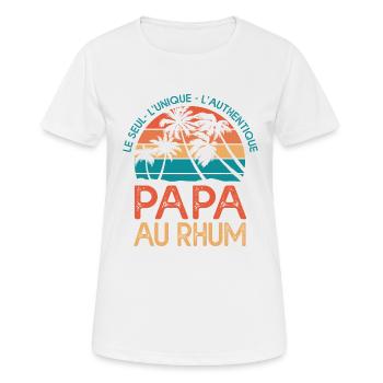 papa au rhum cadeau t shirt papa au rhum - T-shirt respirant Femme - blanc - Devant - AI Model Female 172 dark (172cm)