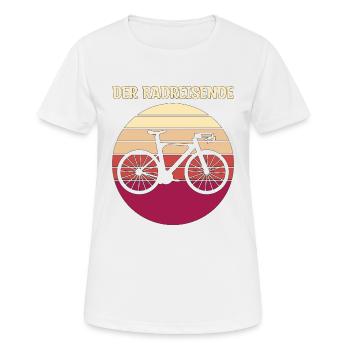 Der Radreisende Fahrradtour Geschenk - Frauen T-Shirt atmungsaktiv - Weiß - Vorne - AI Model Female 172 dark (172cm)