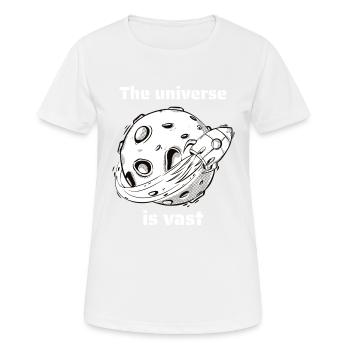 The Universe Is Vast Retro Outer Space Designs - Women's Breathable T-Shirt - white - Front - AI Model Female 172 dark (172cm)