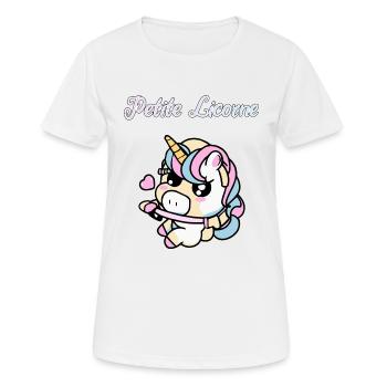 Petite licorne - T-shirt respirant Femme - blanc - Devant - AI Model Female 172 dark (172cm)