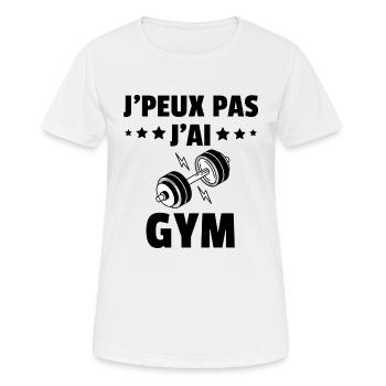 j'peux pas j'ai gymnastique - T-shirt respirant Femme - blanc - Devant - AI Model Female 172 dark (172cm)