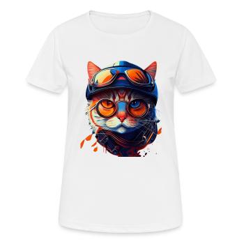 Pet house tiger face with sunglasses - Women's Breathable T-Shirt - white - Front - AI Model Female 172 dark (172cm)
