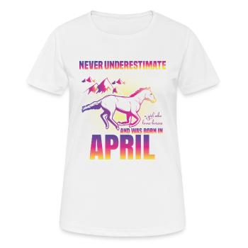 This girl loves horses | April - Women's Breathable T-Shirt - white - Front - AI Model Female 172 dark (172cm)