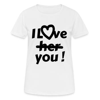 Je t’aime (pas elle) - T-shirt respirant Femme - blanc - Devant - AI Model Female 172 dark (172cm)