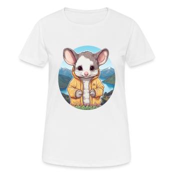 Opossum doux - T-shirt respirant Femme - blanc - Devant - AI Model Female 172 dark (172cm)
